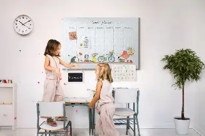 Tableau de liège Calendrier hebdomadaire mural