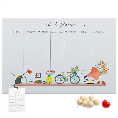 Tableau de liège Calendrier hebdomadaire mural