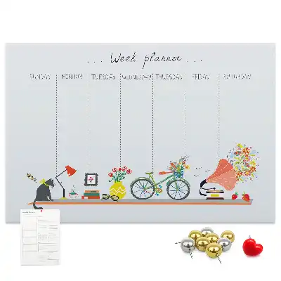 Tableau de liège Calendrier hebdomadaire mural