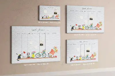 Tableau de liège Calendrier hebdomadaire mural