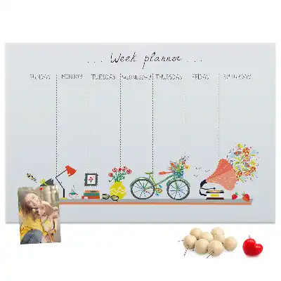 Tableau de liège Calendrier hebdomadaire mural