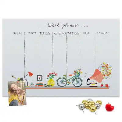 Tableau de liège Calendrier hebdomadaire mural
