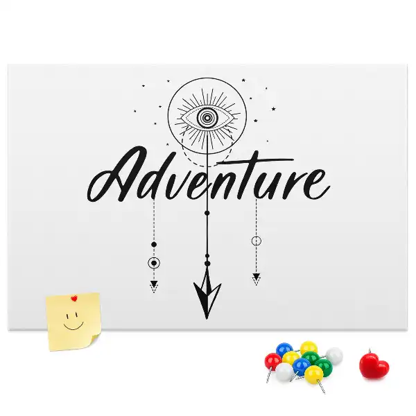 Tableau d’affichage en liège Appel de l'aventure slogan