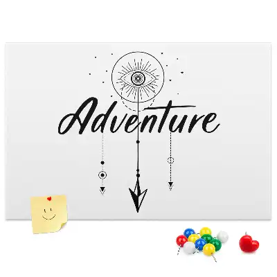 Tableau d’affichage en liège avec slogan Appel de l'aventure