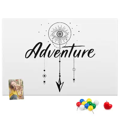 Tableau d’affichage en liège Appel de l'aventure slogan