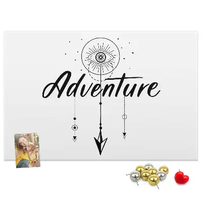 Tableau d’affichage en liège Appel de l'aventure slogan