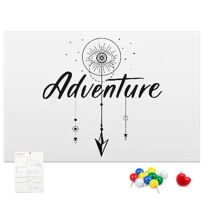 Tableau d’affichage en liège Appel de l'aventure slogan