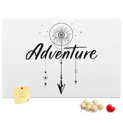 Tableau d’affichage en liège Appel de l'aventure slogan