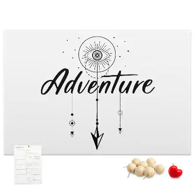 Tableau d’affichage en liège Appel de l'aventure slogan