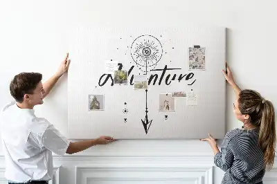 Tableau d’affichage en liège Appel de l'aventure slogan