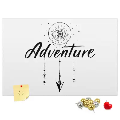 Tableau d’affichage en liège Appel de l'aventure slogan