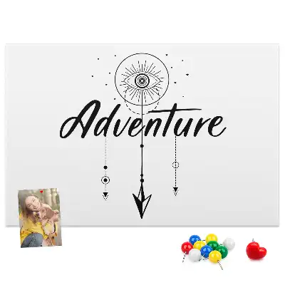 Tableau d’affichage en liège Appel de l'aventure slogan