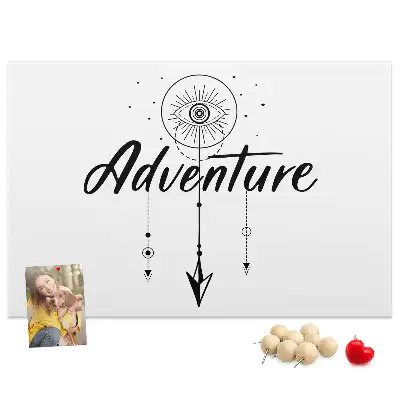 Tableau d’affichage en liège Appel de l'aventure slogan