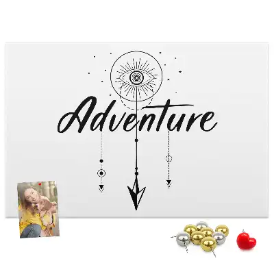 Tableau d’affichage en liège Appel de l'aventure slogan