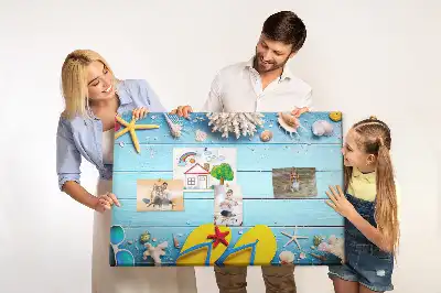 Tableau de liège Coquillages et éléments de plage