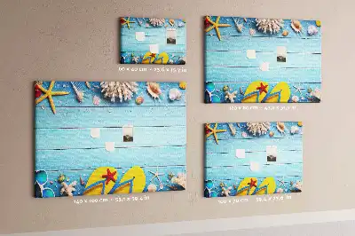 Tableau de liège Coquillages et éléments de plage