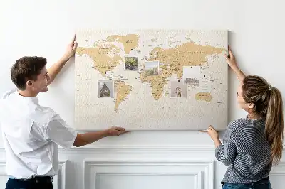 Tableau d’affichage en liège Carte Politique du Monde