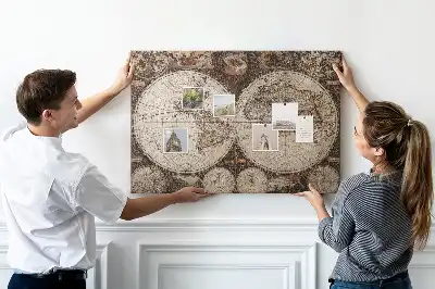 Tableau d’affichage en liège Atlas classique d'antan