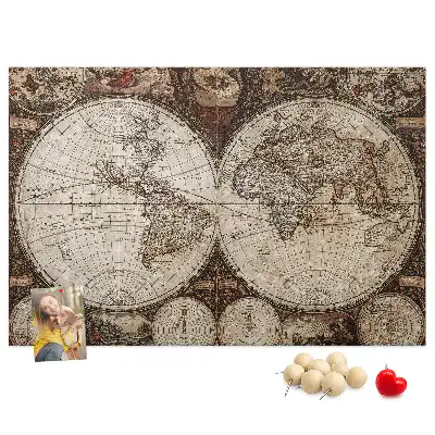 Tableau d’affichage en liège Atlas classique d'antan