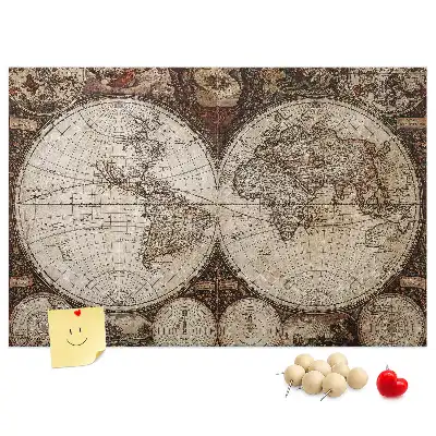 Tableau d’affichage en liège Atlas classique d'antan