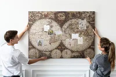 Tableau d’affichage en liège Atlas classique d'antan