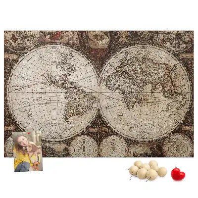 Tableau d’affichage en liège Atlas classique d'antan