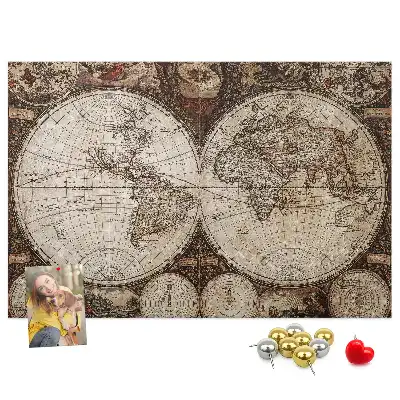 Tableau d’affichage en liège Atlas classique d'antan