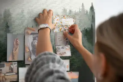 Tableau en liège déco Forêt dans le brouillard matin