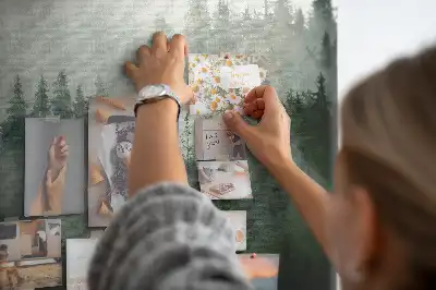 Tableau en liège déco Forêt dans le brouillard matin
