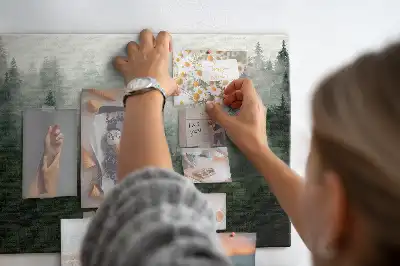 Tableau en liège déco Forêt dans le brouillard matin