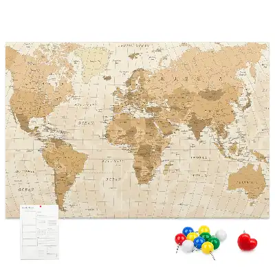 Tableau en liège déco Pays et frontières du globe