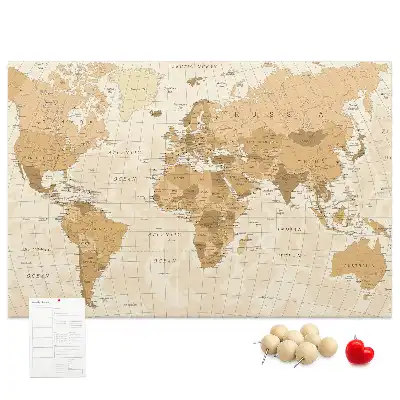 Tableau en liège déco Pays et frontières du globe