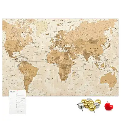 Tableau en liège déco Pays et frontières du globe