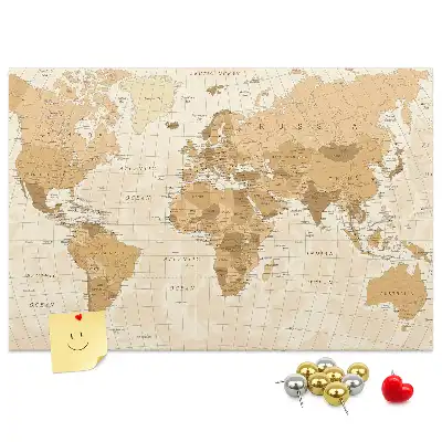 Tableau en liège déco Pays et frontières du globe