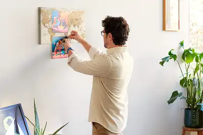 Tableau en liège déco Pays et frontières du globe
