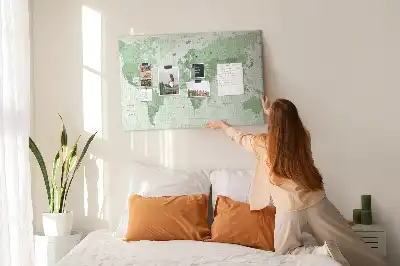 Tableau d’affichage en liège Frontières étatiques sur la carte du monde