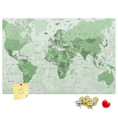 Tableau d’affichage en liège Frontières étatiques sur la carte du monde