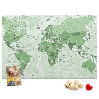 Tableau d’affichage en liège Frontières étatiques sur la carte du monde