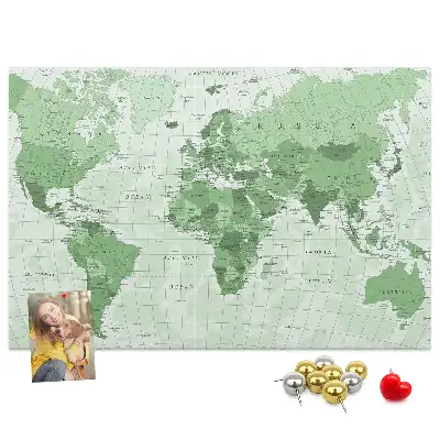 Tableau d’affichage en liège Frontières étatiques sur la carte du monde