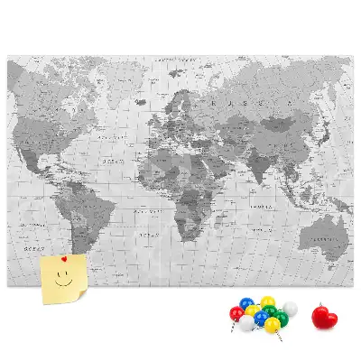 Tableau en liège déco Carte politique du monde scolaire