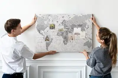 Tableau en liège déco Carte politique du monde scolaire