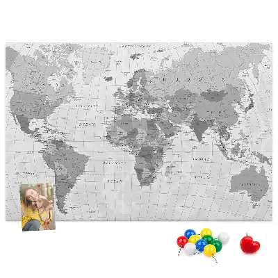 Tableau en liège déco Carte politique du monde scolaire