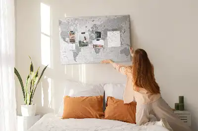 Tableau en liège déco Carte politique du monde scolaire