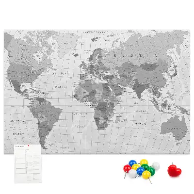 Tableau en liège déco Carte politique du monde scolaire