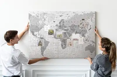 Tableau en liège déco Carte politique du monde scolaire
