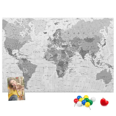 Tableau en liège déco Carte politique du monde scolaire