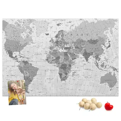 Tableau en liège déco Carte politique du monde scolaire