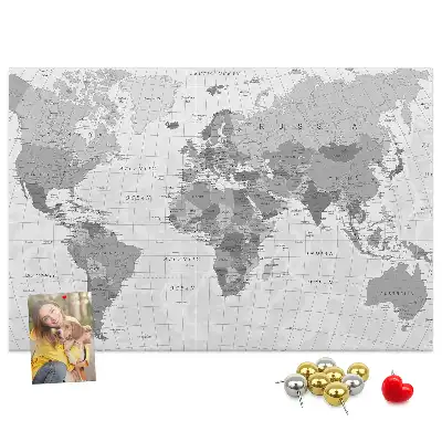 Tableau en liège déco Carte politique du monde scolaire