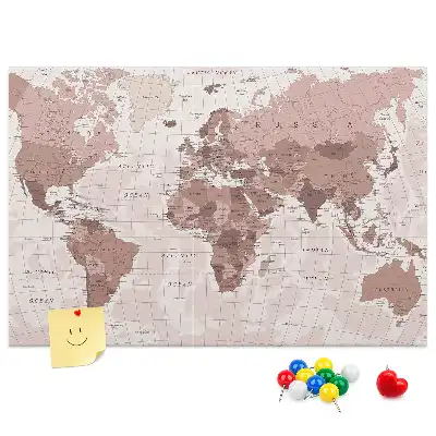 Tableau d’affichage en liège Pays du monde carte politique