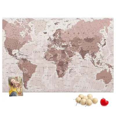 Tableau d’affichage en liège Pays du monde carte politique